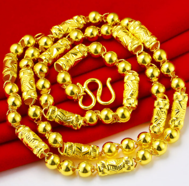 黄金项链男款真金链子