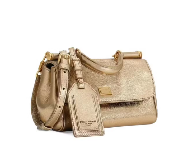 杜嘉班纳（Dolce&Gabbana）女士单肩包翻盖设计内置拉链口袋可拆卸肩带品牌吊牌装饰小牛皮 裸色 均码