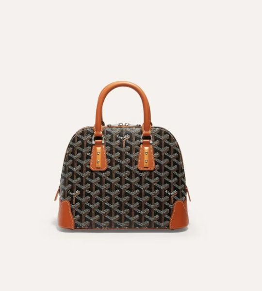 GOYARD戈雅女包Vendome老花帆布拼牛皮迷你贝壳包手提单肩包