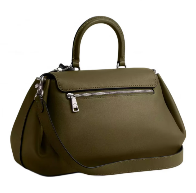 蔻驰（COACH）Rogue 35 品牌徽标 软粒面皮革 单肩手提包 大号 女款 绿色