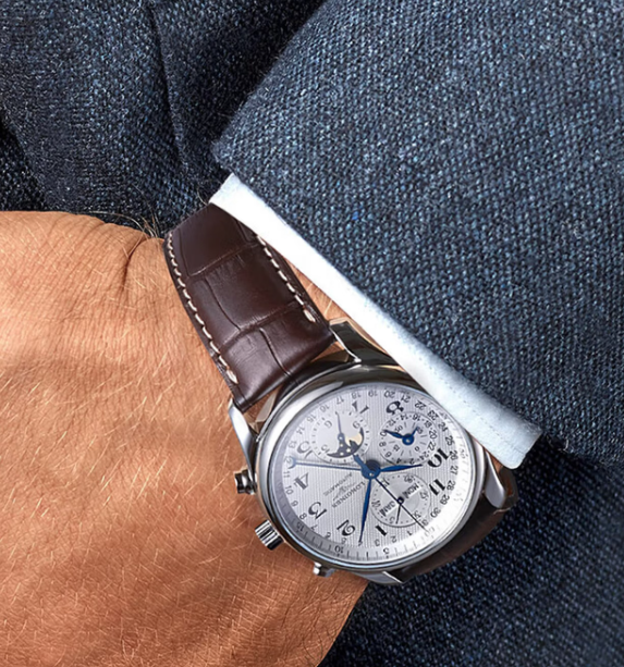 浪琴（LONGINES）男表瑞士手表名匠系列八针月相经典制表商务正装自动机械男士手表