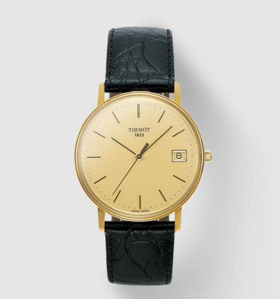 天梭（TISSOT）瑞士手表 气质奢华18K金商务休闲石英男表